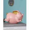 HAUCOZE Piggy Bank Coin Bank Pig Statue Gifts Modern Sculpture Home Decor Table Centerpiece Crafts Polyresin Arts Pink 8.3inch