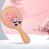 TAN MUJIANG Wooden Hair Brush for Long Hair Panda Pink 1PC