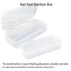 LXIANGN Nail Tool Sterilizer Box, Fully Transparent Plastic Sterilization Tray Nail Art Sterilizing Clean Tool Sterilizer Box Storage Organizer for Tweezer,Hair Cutter Manicure Tool