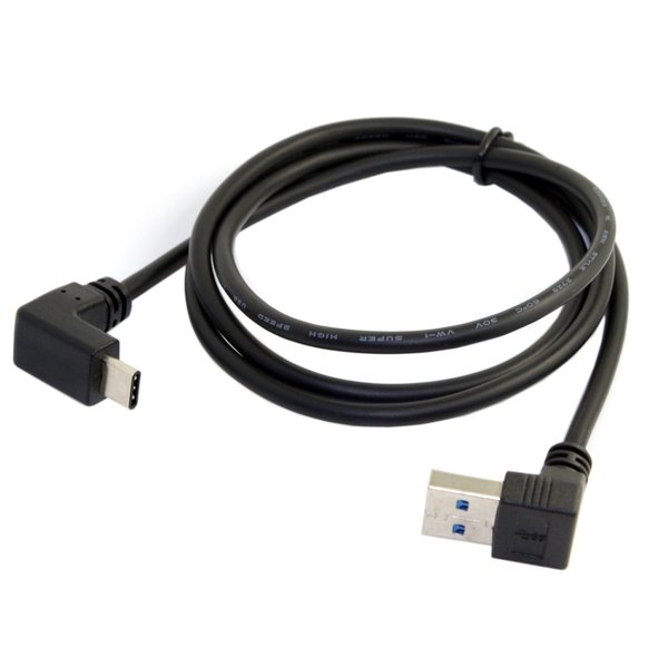 chenyang USB C to USB 3.0 90 Degree UP Angled Data Extension Cable for Tablet Mobile Phone Hard Disk Drive