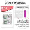 BFY St Patrick's Day Press on Nails Medium Square Green Fake Nails, Green Hat Line Heart Lip Acrylic Nails, Irish White Glossy Gel False Nails Kit Stick Glue on Nails Tip, 24 Pcs