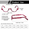 4 Pairs of Colorful Fashion Half Moon Frame Reading Glasses Spring Hinge Male and Female Readers (4 Pack Mix, 1.0)