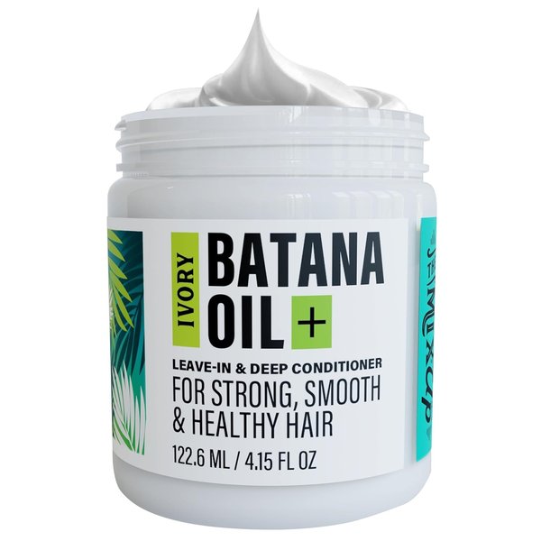 Ivory Raw Batana Oil for Hair Growth & Leave-In Deep Conditioner - Sebi Organic Hair Mask with Unrefined Cold Pressed Authentic Batana Oil & Other Vitamins & Essential Fatty Acids - 4.15 Ounces