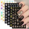 Gold Firework Nail Art Stickers Glitter Firework Nail Decals Shining Bronzing Gold Sliver Design Self-Adhesive Nail Art Supplies New Year Nail Stickers for Women Nail Decorations