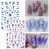 10 Sheets Ocean Nail Stickers Decals Summer Nail Decals 3D Self Adhesive Mermaid Nail Art Stickers Beach Fishtail Shellfish Starfish Designs Nail Art Supplies for Women Nail Manicure Decorations