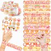 Cherisnowy 48 PCS Groovy Party Favors 24PCS Tattoos Stickers 24PCS Slap Bracelets Wristbands Perfect for Themed Birthday Baby Showers or Classroom Rewards Ideal Decor and Gifts for Girls and Boys