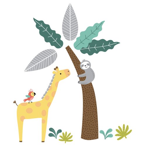 Bedtime Originals Mighty Jungle Wall Decals, Multicolor (283048) , 31.5x1x1.18 Inch (Pack of 1)