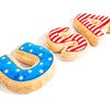 Midlee USA Sugar Cookie Dog Toy - 4th of July, Memorial Day, Patriotic Pet Plush Squeak Toys (Small)