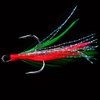 AMHDV Feather Fishing Hooks Strong Treble Hooks Size 2 4 6 8 10 (Pack of 20) (Red and green, 2#)