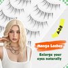 Lashes Natural False Eyelashes Soft Faux Mink Wispy Lashes 13mm False Lashes Chiref Fluffy Curly False Eyelashes Natural Look Lashes 3D 5 Pairs A08-Airiness