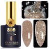YTD Likomey Reflective Glitter Gel Nail Polish,15ml Champagne Gold Flash Diamond Shimmer Gel Polish,Sparkly Shiny Salon Manicure Spring Gift UV Nail Gel Varnish,SZ012