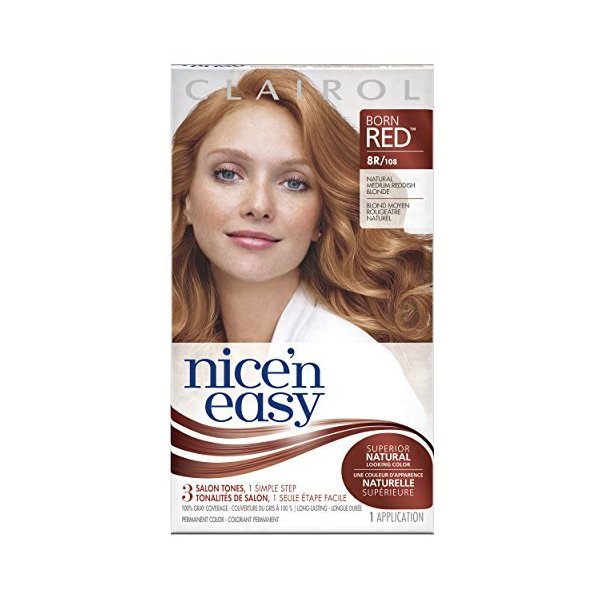 Clairol Nice 'n Easy, 8R/108 Natural Medium Reddish Blonde, Permanent Hair Color, 1 Kit by Clairol
