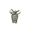 Small round dark silver metal blue crystal gray pearl hair claw clip