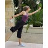 Promover Capri Pants for Women Wide Leg Yoga Pants for Women High Waisted Crop Pants Comfy Stretch Workout Casual Lounge Dress Flare Pants(Black,L,22")