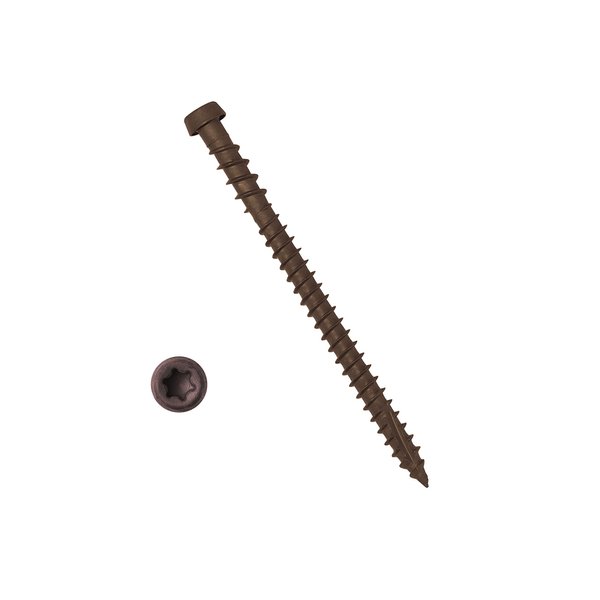 YYL,Composite Decking Coated Wood Screw, 10x2-3/4",Star Drive,Torx 20, Type 17 Slot Point,Wood Screw,1 FREE Bit Included (#10x2-3/4", Woodland Brown, 75)