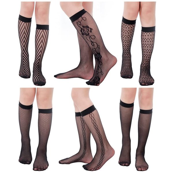 Toptim Womens Knee High Patterned Trouser Socks Dress Socks (Mixed 6 Models)