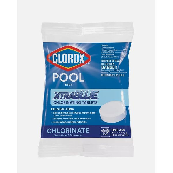 Clorox Pool&Spa 23000CLX XtraBlue 3" Long Lasting Chlorinating Tablet, White