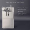 Pocket Protector, Leather Pen Pouch Holder Organizer, for Shirts Lab Coats, Hold 5 Pens, Designed to Keep Pens Inside When Bend Down. No Breaking of Pen Clip. Thick PU Leather, White, 2 Per Pack.
