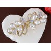 Alilang Baroque Style Pearl Golden Tone Hairpin Bow Tie Crystal Rhinestone Hair Barrette Clip