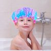 Shower Cap For Kids,3 Pcs Kids Girls Toddler Shower Cap, Reusable Plastic Rainbow Unicorn Shower Cap For Girls Adjustable Cute Mermaid Hair Cap Waterproof Childrens Women Head Cap For Hair