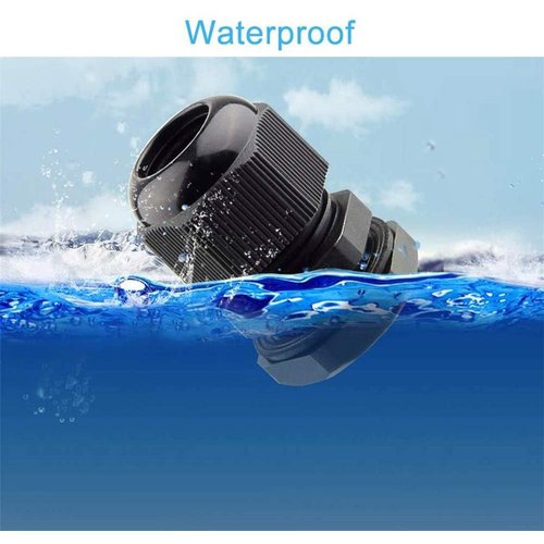 Cable Glands - 25 Pack Plastic Waterproof 3.5-13mm Nylon Cable Glands Joints Wire Protectors, PG 7/9/11/13.5/16, for Home/Garden/Outdoor Lighting Cable Black