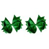 Hair Bow Set for Girls (2) 4.5 Inch Grosgrain Ribbon Hair Bows ~ Funny Girl Designs (Kelly Green)