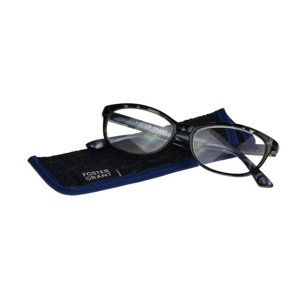 Foster Grant Women's Brielle Cateye Reading Glasses NVY +2.75