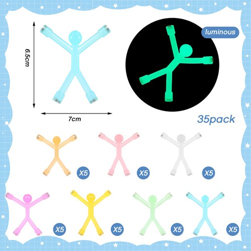 35 Pcs Man Refrigerator Magnets Glow in The Dark Fridge Magnets Humanoid Magnet Toys Luminous Magnetic People Cute Magnetic Men for Refrigerator Door Office Fun Decorative Decorations,7 Colors