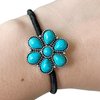 TMUSIBEN Hair Elastics & Ties for women and girls hair tie bracelet No Damage Elastics Hair Bands 3 Colors Turquoise Bohemian Concho Squash Blossom Western cowgirl accessory (turquoise)