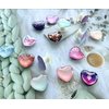 Ksadiye Expandiing Moblile Phone Grip Heart Glass Holder for Smartphones, Cell Phone Collapsible Stand（ Purple Blue Heart