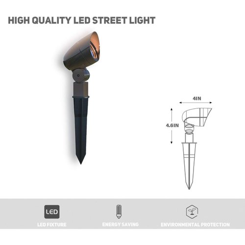 Malibu Equinox LED Low Voltage Floodlight 3 Watts Landscape Lights Outdoor Spotlight Waterproof Lighting for Driveway, Yard, Lawn, Flood, Garden, Outdoor Lighting 8409-1607-01