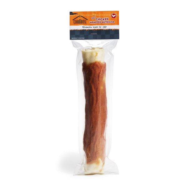 Priority Pet Products K-9 Cookhouse Chicken Jerky Wrapped Retriever Dog Treat, 10-Inch