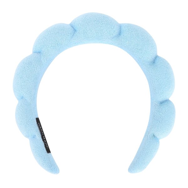 Araluky Women Spa Headband for Washing Face Makeup Headband Puffy Sponge Headbands Skincare Headbands for Women Girls Terry Cloth Headband for Skincare Makeup Removal Shower Hair Accessories (Blue)