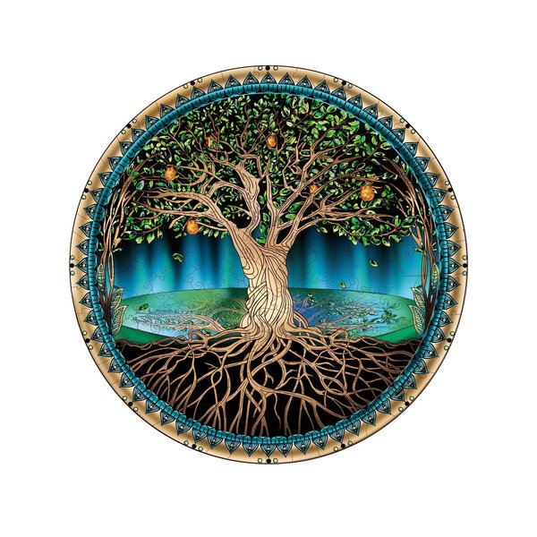 NATITI Wooden Puzzles for Adults, Tree of Life Puzzle, 11'' x 11'', 174 Pieces, Gift for Adults, Wood Puzzles Adult, Wood Cut Puzzles, Animal Shaped Puzzles