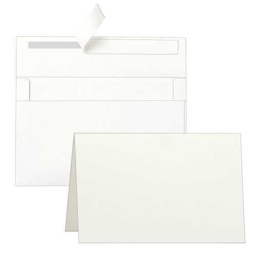 Guakicae Cream Greeting Cards and Envelopes 4 x 6 Printable 300GSM Folded Off White Cardstock and A4 Envelopes Self Seal 20 packs for Wedding Invitations, Birthday, Mailing, Graduations
