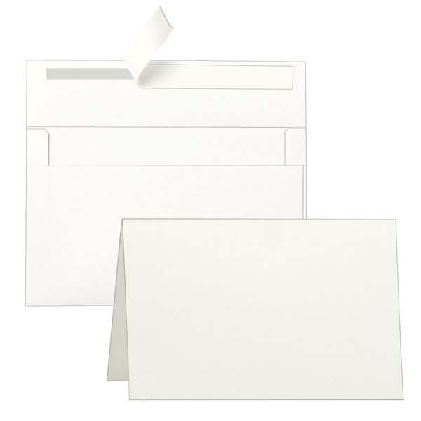 Guakicae Cream Greeting Cards and Envelopes 4 x 6 Printable 300GSM Folded Off White Cardstock and A4 Envelopes Self Seal 20 packs for Wedding Invitations, Birthday, Mailing, Graduations
