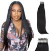 NIAWIGS Silky Straight Tape In Hair Extensions Human Hair For Black Women Straight Tape On Hair Extensions 40pcs Tape Ins 85 Gram Per Pack 14 Inches