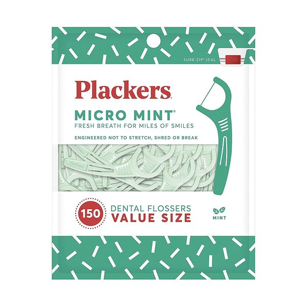 Plackers Micro Mint Dental Floss Picks, 150 Count, 2 Pack