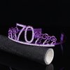 OSALADI 70th Birthday Queen Crowns Tiara for Women, Rhinestone Crystal Purple Headband Birthday, Happy 70th Birthday Party Supplies, Glitter Headdress for 70th Birthday Party Decoration