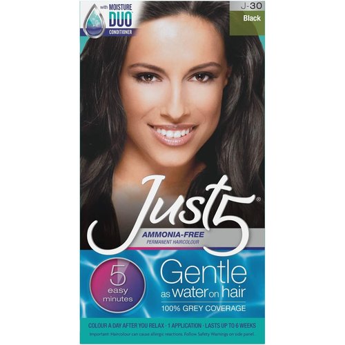 Just 5 Women's Hair Color, Black, J-30 (2 Pack)