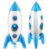 KatchOn, Huge Blue Rocket Balloons for Kids - 33 Inch, Pack of 1 | Spaceship Balloon, Space Themed Party Decorations | Space Balloons, Rocketship Balloons | Rocket Ship Balloon for Rocket Ship Decor
