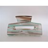 Blue brown frosted white clear rectangle pearl marbled hair claw clip