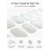 AutyaMee Semi Cured Gel Nail Strips (White Pearl glazed)-20 PCS Chrome Gel Nail Stickers | UV Light Required | Gel Nail Wraps, Salon Quality & Easy To Use