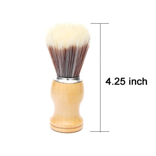 Luxxii - Men's Shaving Brush with Wooden Handle Pure Big Nylon Hair Soft Face Cleaning Makeup Facial Razor Brush Shave Tools