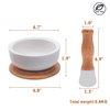 Porcelain Mortar and Pestle Set – Pill Crusher, Spice Grinder, Herb Bowl, Pesto Powder – Molcajete for Salt - Plus Lid/Non-Slip Base