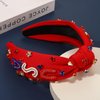 NVENF 4th of July Headbands, American Flag Star Headband Pearl Crystal Rhinestone Knotted Headbands Patriotic 4th of July Accessories Outfits for Women Holiday Gifts (American Flag 9)