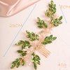 BERYUAN Green Teardrop Crystal Pearls Hair Comb Crystal Pearls Hair Piece Gold Bridal Headband for Wedding Crystal Rhinestone Bridal Side Combs for Wedding Women Girls (green)