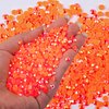 RODAKY 5000Pcs Resin Rhinestones，2MM Orange AB Round Flatback Jelly Rhinestones for Crafts DIY Crystal Gems Shiny Diamond for Nails Design Rhinestones Bulk Tumblers Face Makeup Clothes Shoes