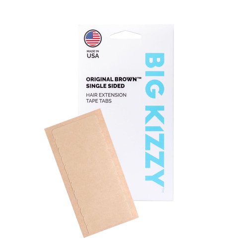 Big Kizzy Single Sided Original Brown Tape Tabs for Hair Extensions - Strong Hold and Residue Free One Sided Tape for Extensions - 5-7+ Weeks of wear - 120 tabs