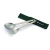 Snow Peak Titanium Fork & Spoon Set - Ultralight & Portable Camping Utensil Set - Durable Titanium Cutlery with Canvas Travel Case